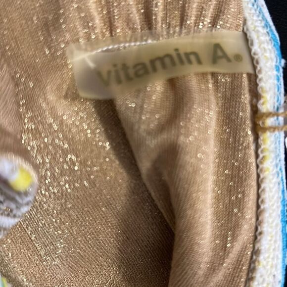 VITAMIN A MULTICOLORED GOLD HARDWARE BIKINI BOTTOM SIZE M‎ - Picture 3 of 4